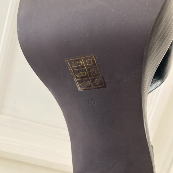 NIB Jeffery Campbell Free People Naomi Black Leather Platform Heels Sz 10 - Picture 11 of 11